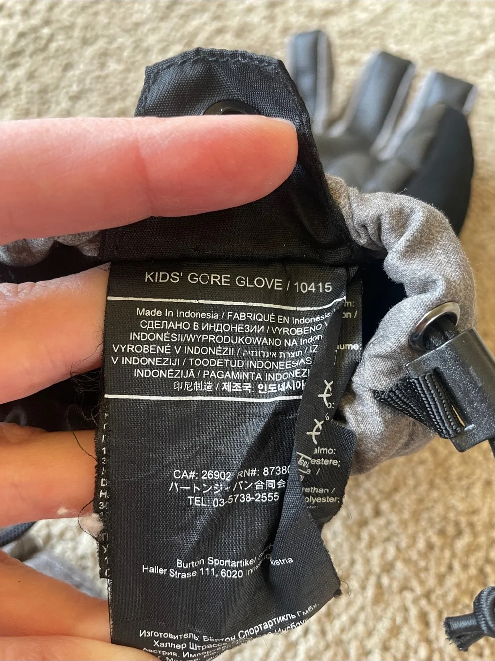 Burton Kid’s Snowboarding Skiing Gloves M Heather Gray/Black Snow Gloves Winter